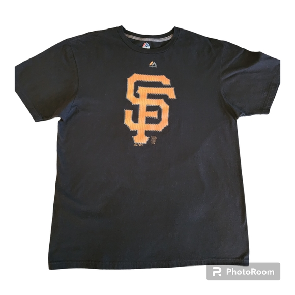 MAJESTIC Triple Peak Black/Orange San Francisco Giants Graphic T-shirt Size XL - Picture 3 of 14